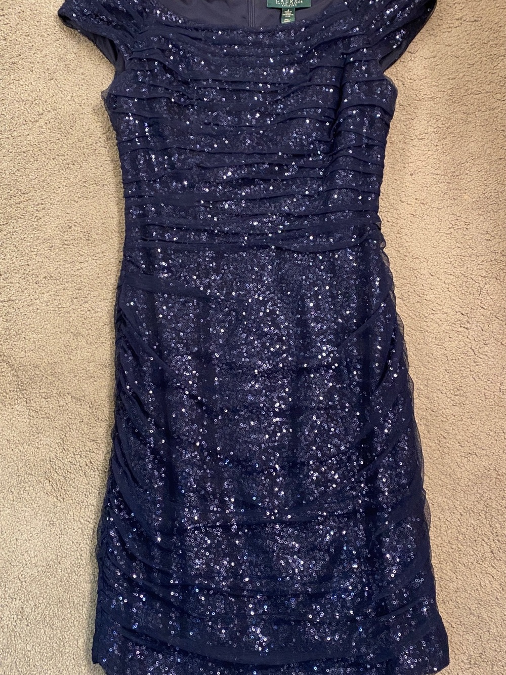 Lauren Ralph Lauren Navy Sequin Evening Dress Mother of the Groom Bride